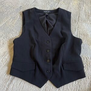 Rachel Zoe black vest top button front XS